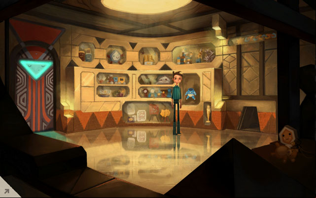 Take the hazard suit - Lower deck - Chapter 1 - Shay - Broken Age - Game Guide and Walkthrough