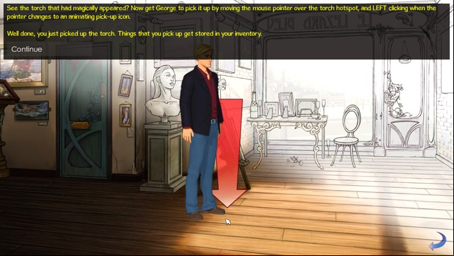 The tutorial tells you you've completed the task - Tutorial - Broken Sword: The Serpents Curse - Game Guide and Walkthrough
