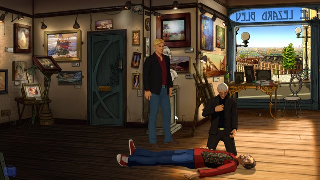 The crime scene - George - Gallery I - Paris - Broken Sword: The Serpents Curse - Game Guide and Walkthrough
