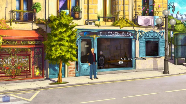 Through the window, you can see the room you're trying to reach - George - Gallery I - Paris - Broken Sword: The Serpents Curse - Game Guide and Walkthrough