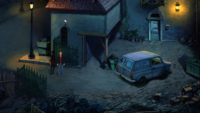 It's after dark - George - Hobbs Yard, Hobbs Studio, Hobbs Loft Apartment - London - The Next Visit - Broken Sword: The Serpents Curse - Game Guide and Walkthrough