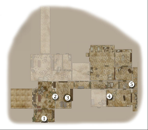 Map legend: 1 - starting area - Chapter 7: The Rabbit Hole - THIRD ASSIGNMENT:br Search for Franky - part 1 - Chapter 7: The Rabbit Hole - Brothers in Arms: Hells Highway - Game Guide and Walkthrough