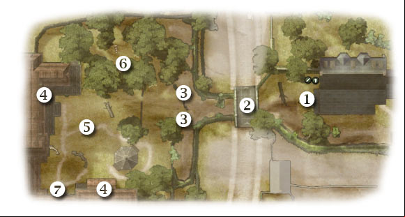 Map legend: 1 - starting area - Chapter 3: Five-Oh-Sink - FOURTH ASSIGNMENT:br Secure the sanitarium - Chapter 3: Five-Oh-Sink - Brothers in Arms: Hells Highway - Game Guide and Walkthrough