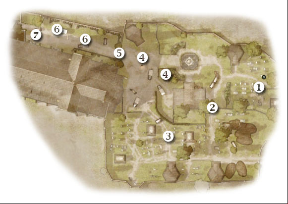 Map legend: 1 - starting area - Chapter 4: Written in Stone - FIRST ASSIGNMENT:br Rendezvous at church entrance - Chapter 4: Written in Stone - Brothers in Arms: Hells Highway - Game Guide and Walkthrough