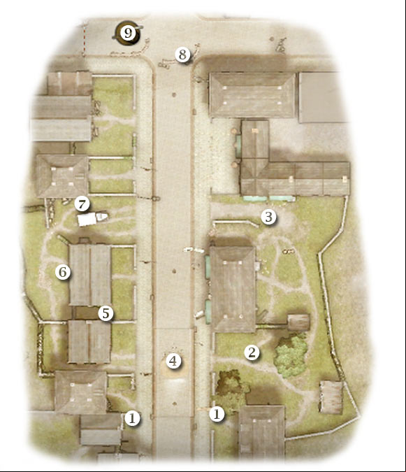 Map legend: 1 - possible cover areas - Chapter 4: Written in Stone - SEVENTH ASSIGNMENT:br Destroy the Woenselschestraat 88 - Chapter 4: Written in Stone - Brothers in Arms: Hells Highway - Game Guide and Walkthrough