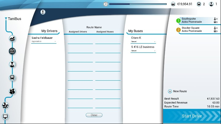 Then, you have to go to the route options and open its settings - Employees in Bus Simulator 18 - Company - Bus Simulator 18 Game Guide