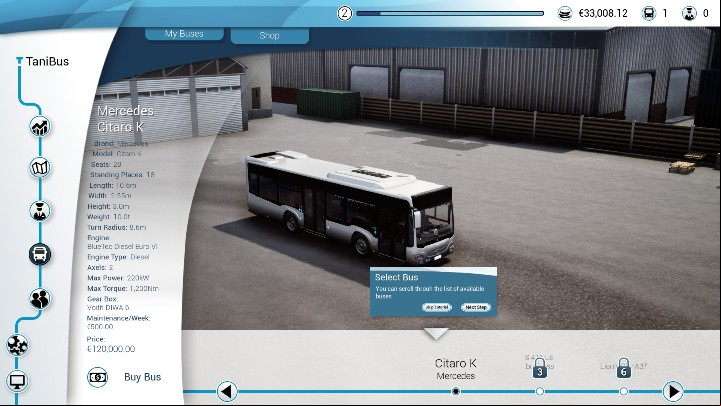 The first available bus in the game is called Mercedes Citaro K - Bus models in Bus Simulator 18, purchasing and selling - Buses - Bus Simulator 18 Game Guide