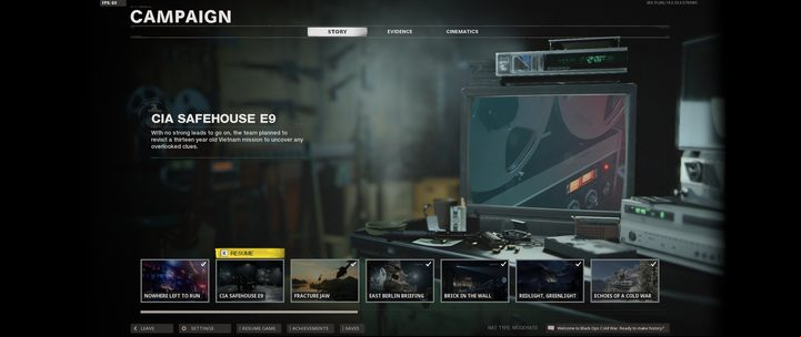 Most missions can be repeated in the campaign main menu. - Call of Duty Cold War: Game length - Appendix - Call of Duty Cold War Guide