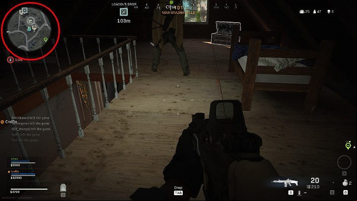 The mini-map is located in the upper-left corner of the screen - Warzone: Game interface - Warzone: Gameplay basics - Warzone Guide