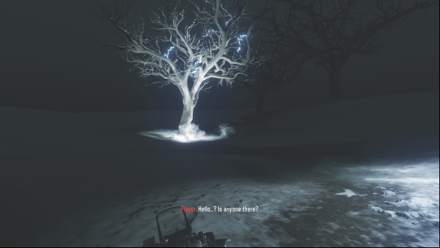 Once you destroy the robot, you will find yourself in a dark world in which you will only see a few trees - 8. Demon Within - Walkthrough - Call of Duty: Black Ops III - Game Guide and Walkthrough