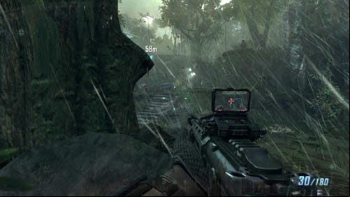 Make a 180-degree turn and youll notice two trees growing close to one another - Mission 02: CELERIUM | Missions: Walkthrough - Missions: Walkthrough - Call of Duty: Black Ops II Game Guide & Walkthrough