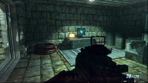 Run between the helicopter wreck on the right and the wall on the left - Mission 02: CELERIUM | Missions: Walkthrough - Missions: Walkthrough - Call of Duty: Black Ops II Game Guide & Walkthrough