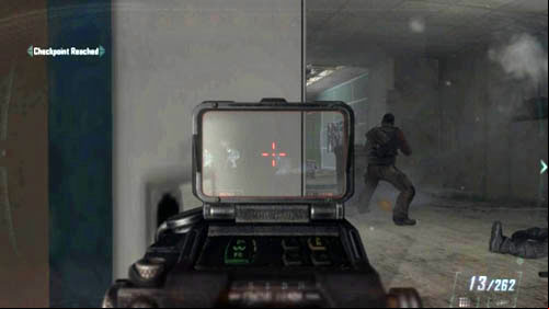 When there is no one in this room, begin to go towards the door, marked by the mission objective marker - Mission 06: KARMA | Missions: Walkthrough - Missions: Walkthrough - Call of Duty: Black Ops II Game Guide & Walkthrough
