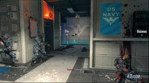 Around the corner on the right there is a second turret - Mission 09: ODYSSEUS | Missions: Walkthrough - Missions: Walkthrough - Call of Duty: Black Ops II Game Guide & Walkthrough