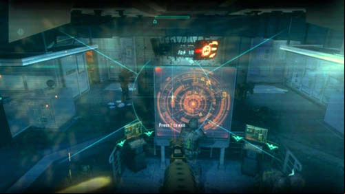 You will be able to use the turret hanging on the ceiling to eliminate the targets - Mission 09: ODYSSEUS | Missions: Walkthrough - Missions: Walkthrough - Call of Duty: Black Ops II Game Guide & Walkthrough