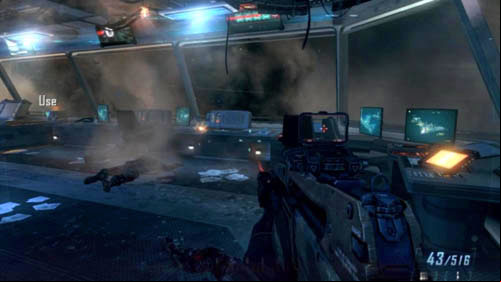 There are two things you have to do in this room (picture above) - Mission 09: ODYSSEUS | Missions: Walkthrough - Missions: Walkthrough - Call of Duty: Black Ops II Game Guide & Walkthrough