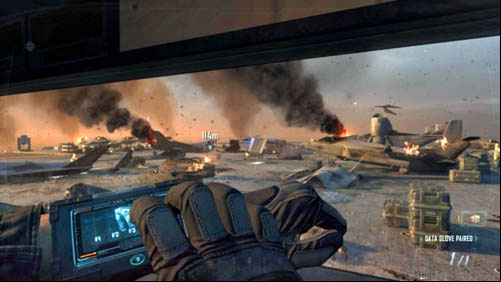 When youre at the top, immediately run to the left to the small building, where after a while you should see a word Access (first picture above) - Mission 09: ODYSSEUS | Missions: Walkthrough - Missions: Walkthrough - Call of Duty: Black Ops II Game Guide & Walkthrough