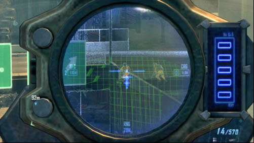 When you hear a message about the snipers, immediately look at the upper highway, perpendicular to yours (there are green signs on it) - Mission 10: CORDIS DIE | Missions: Walkthrough - Missions: Walkthrough - Call of Duty: Black Ops II Game Guide & Walkthrough