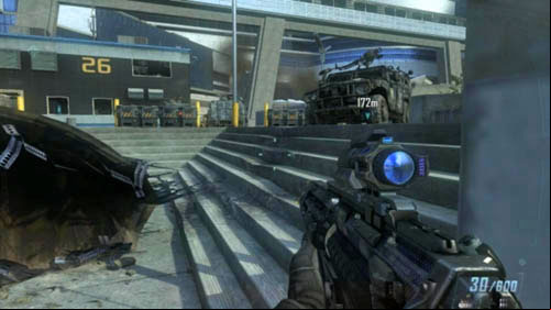 Stick to the right wall - Mission 11: JUDGMENT DAY | Missions: Walkthrough - Missions: Walkthrough - Call of Duty: Black Ops II Game Guide & Walkthrough