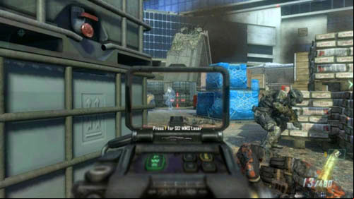 You can now choose one of the two paths that lead further - either through the fenced construction site, or up the next stairs on the right - Mission 11: JUDGMENT DAY | Missions: Walkthrough - Missions: Walkthrough - Call of Duty: Black Ops II Game Guide & Walkthrough