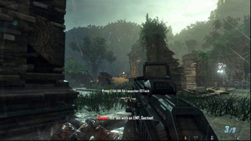 The second turret is just to the left, but just in case, its better to get closer to it and hide next to the ammo crates ( that you can also refill grenades in them) - Mission 02: CELERIUM | Missions: Challenges - Missions: Challenges - Call of Duty: Black Ops II Game Guide & Walkthrough