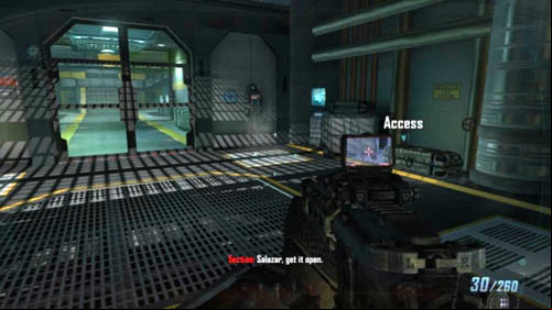 As soon as you get to the lab, go down the stairs to the first room and notice the box on the right (picture above) - Mission 02: CELERIUM | Missions: Challenges - Missions: Challenges - Call of Duty: Black Ops II Game Guide & Walkthrough
