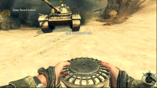 In this way, youll get to the base before the tanks, and you can set the anti-tank mines (picture above) - Mission 03: OLD WOUNDS | Missions: Challenges - Missions: Challenges - Call of Duty: Black Ops II Game Guide & Walkthrough