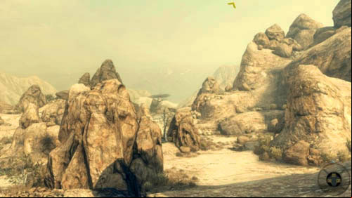 Immediately after youve destroyed the first tank and transporter, use the com in the lower right corner of the screen to go directly north - Mission 03: OLD WOUNDS | Missions: Challenges - Missions: Challenges - Call of Duty: Black Ops II Game Guide & Walkthrough