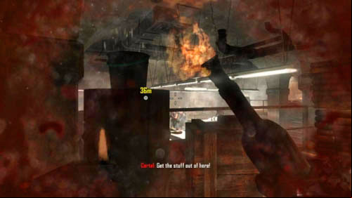 Now just go through the door on the right and hide by the wall - Mission 04: TIME AND FATE | Missions: Challenges - Missions: Challenges - Call of Duty: Black Ops II Game Guide & Walkthrough