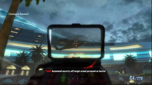 When you and Salazar open the big door, choose the left stairs (on the right theres an ASD) in the next room and run downstairs as quickly as possible - Mission 06: KARMA | Missions: Challenges - Missions: Challenges - Call of Duty: Black Ops II Game Guide & Walkthrough