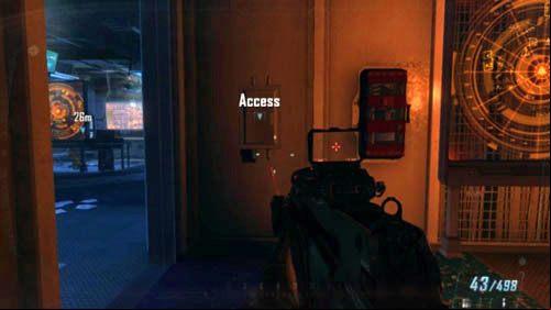 When you split with Salazar and step outside, clear the corridor on the right - Mission 09: ODYSSEUS | Missions: Challenges - Missions: Challenges - Call of Duty: Black Ops II Game Guide & Walkthrough
