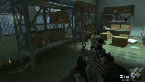 When you jump through the skylight in the roof in the great hall, clear the place of enemies and run behind Mason - Mission 07: SUFFER WITH ME | Intel - Intel - Call of Duty: Black Ops II Game Guide & Walkthrough