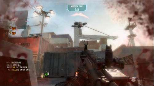 Enemies can run up to you from the left or right, but the more quiet you are, the less of them will come - Strike Force 01: SHIPWRECK | Strike Force: Walkthrough - Strike Force: Walkthrough - Call of Duty: Black Ops II Game Guide & Walkthrough