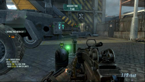 Try to use all your troops to create commotion near (8), so that the chosen soldier, whom you will control, can run to (2) - Strike Force 01: SHIPWRECK | Strike Force: Walkthrough - Strike Force: Walkthrough - Call of Duty: Black Ops II Game Guide & Walkthrough