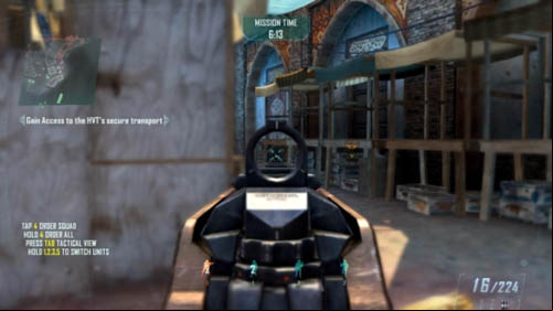 Get ready to quickly eliminate two soldiers - the first is hiding in (3), behind the stall (first picture above) - Strike Force 04: DISPATCH | Strike Force: Walkthrough - Strike Force: Walkthrough - Call of Duty: Black Ops II Game Guide & Walkthrough