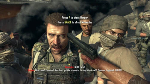In the middle of the mission, when, as Farid you meet Menendez for the second time, after watching the cutscene you will need to make a decision (picture above) - Mission 08 - ACHILLES VEIL | Decisions, consequences, endings - Decisions, consequences, endings - Call of Duty: Black Ops II Game Guide & Walkthrough