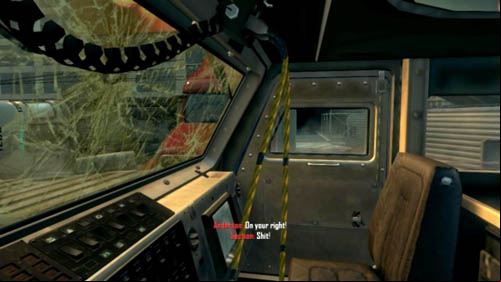 If Harper survived, he will get on the truck with you and talk to you about Menendezs plan for a while (first picture above) - Mission 10 - CORDIS DIE | Decisions, consequences, endings - Decisions, consequences, endings - Call of Duty: Black Ops II Game Guide & Walkthrough