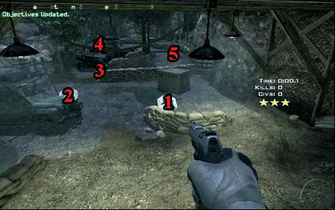 In this mission you have to finish shooting circuit aiming in terrorists shield and avoid shooting into