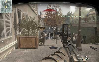 Move to the stairs on the left and start shooting at enemies below - Toxic Paradise - SpecOps missions - Call of Duty: Modern Warfare 3 - Game Guide and Walkthrough