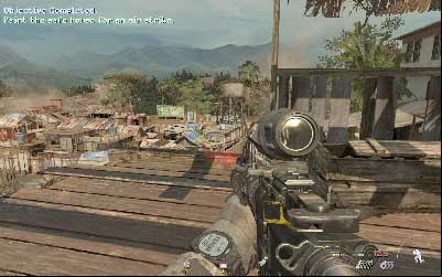 After a while you will have to point one of the buildings (it's random) with your laser (press 4 aim the target and press left mouse button) - Fatal Extraction - SpecOps missions - Call of Duty: Modern Warfare 3 - Game Guide and Walkthrough