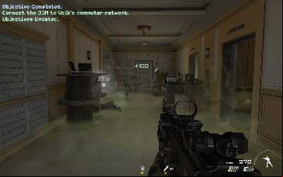 At the end of the road leave the vehicle, walk into the building and start taking down running enemies - Server Crash - SpecOps missions - Call of Duty: Modern Warfare 3 - Game Guide and Walkthrough