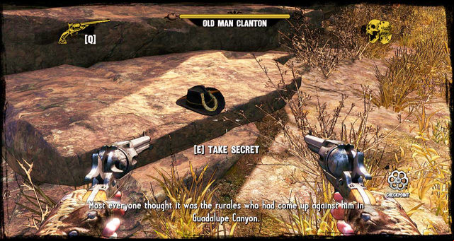 One of the game's hidden secrets. - Call of Juarez: Gunslinger - Game Guide and Walkthrough