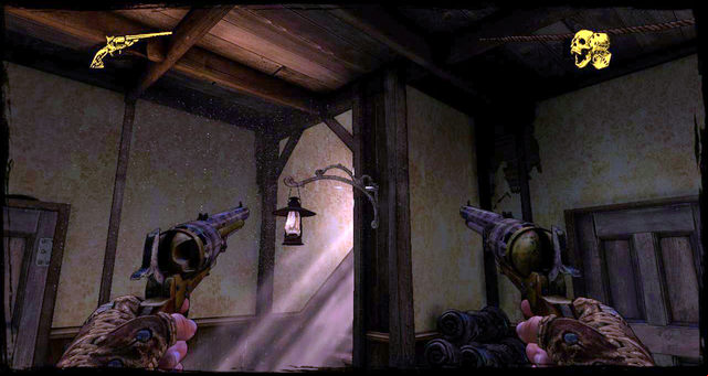 The inside of the house where Billy is taking a stand - Episode 1 - Once Upon a Time in Stinking Springs - Walkthrough - Call of Juarez: Gunslinger - Game Guide and Walkthrough