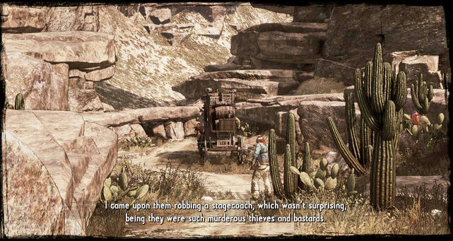 Stagecoach robbery in progress - Episode 3 - A Bullet for the Old Man - Walkthrough - Call of Juarez: Gunslinger - Game Guide and Walkthrough