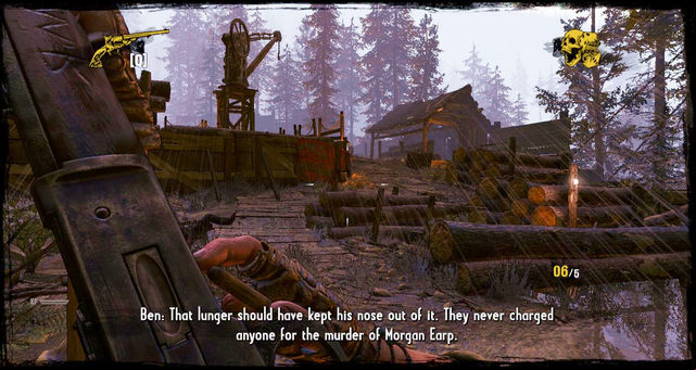 Logs crushing the enemies - Episode 4 - Gunfight at the Sawmill - Walkthrough - Call of Juarez: Gunslinger - Game Guide and Walkthrough