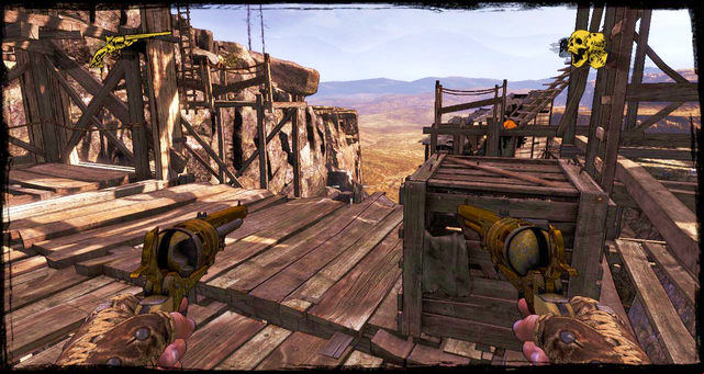 Choosing between the ladder and the lift - Episode 5 - The Magnificent One - Walkthrough - Call of Juarez: Gunslinger - Game Guide and Walkthrough