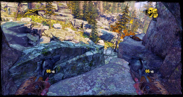 Turn right and jump over the next rock shelf - Episode 7 - Dances With Renegades - Walkthrough - Call of Juarez: Gunslinger - Game Guide and Walkthrough
