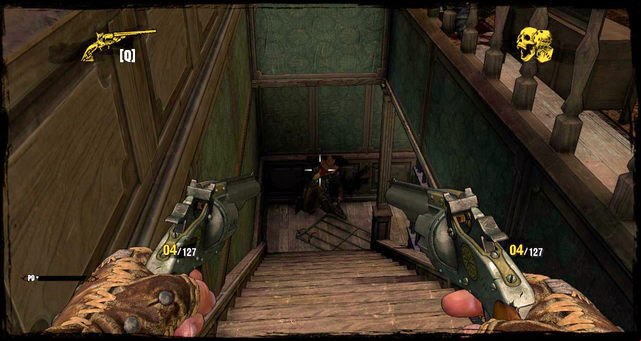 Ground floor stairs - Episode 8 - They Call Me Bounty Hunter - Walkthrough - Call of Juarez: Gunslinger - Game Guide and Walkthrough