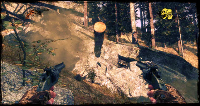 A safe view on the falling logs - Episode 8 - They Call Me Bounty Hunter - Walkthrough - Call of Juarez: Gunslinger - Game Guide and Walkthrough