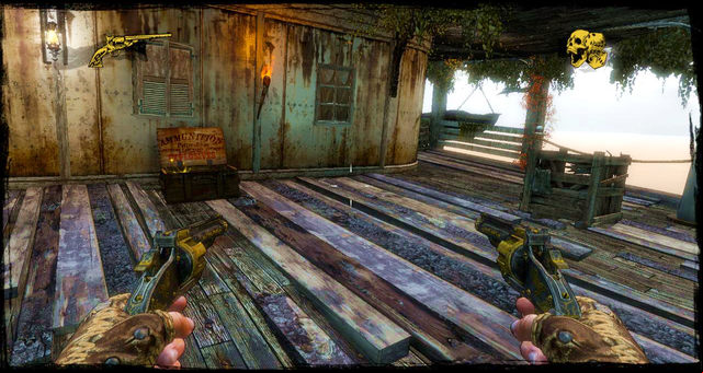 A view on the crate and the ageway on the right - Episode 9 - Bounty Hunter is Still My Name - Walkthrough - Call of Juarez: Gunslinger - Game Guide and Walkthrough